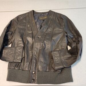 Vintage Leather Deerskin Trading Company Gray Jacket M/L